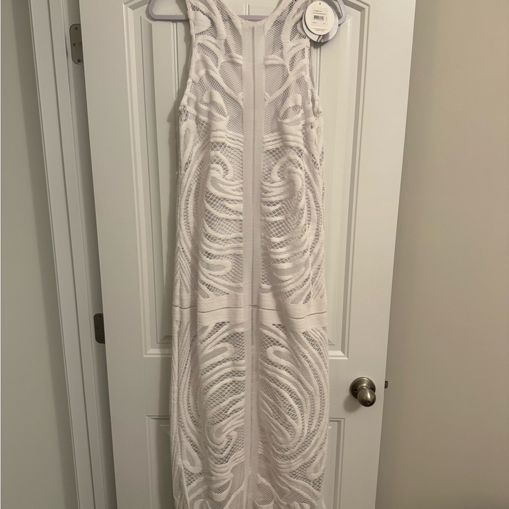 Finders Keepers White Patterned Midi Dress